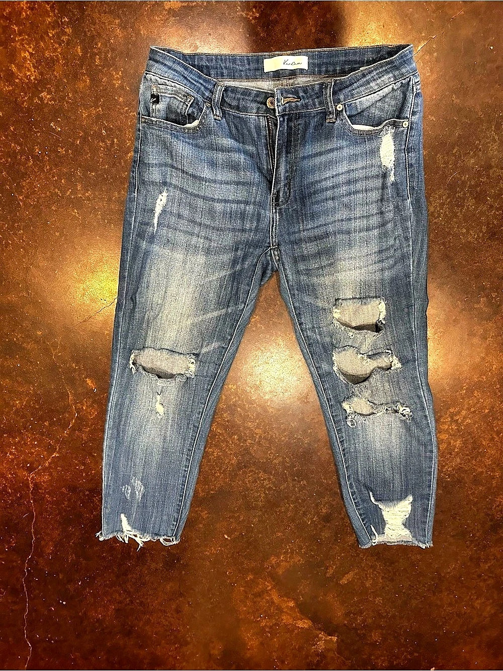 KanCan KC5056LM Distressed Skinny Jeans Blue Waist 29